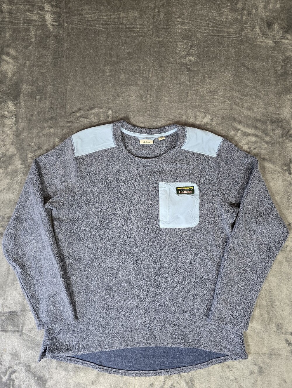 LL Bean Sherpa Fleece Light Weight Sweater Size Medium